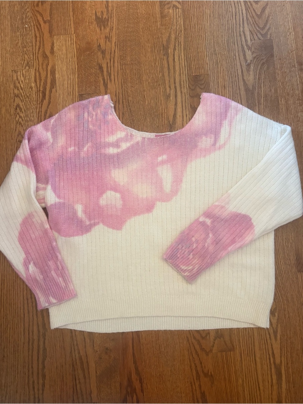 Pink Rose Graphic Off the Shoulder Sweater